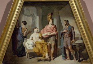 Alexandre cedendo sua amante Campaspe a Apelles, de Francesco Coghetti (1804-1875), óleo sobre tela