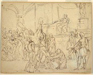 Desenho, Martírio de Santo André, 1825-50 de Francesco Coghetti