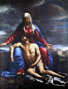 Piedade, por Francesco Cozza (1605-1682), óleo sobre tela, 221x167 cm.