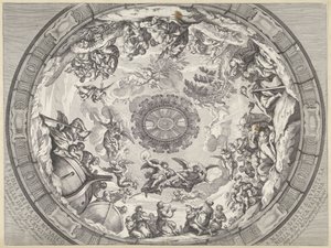 Decoração em cúpula com figuras do Antigo Testamento e anjos
Cupola prima di musaico capella del SS.mo Crucifisso (...) (título sobre o objecto)
Decorações em cúpula na Basílica de São Pedro (título da série) de Francesco Faraone Aquila