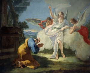 Abraão é visitado por anjos, por Francesco Fontebasso (1707-1769)
