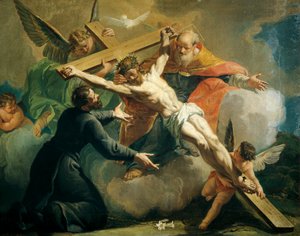 Crucificação com Deus Pai e Santo Inácio de Loyola, de Francesco Fontebasso (1709-1769).