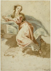 Figura feminina drapejada em oração de Francesco Fontebasso
