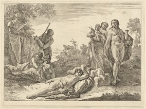 Nove Figuras em torno de uma Herm of Pan de Francesco Fontebasso