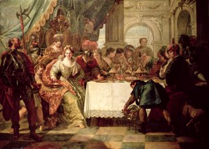 O banquete de Cleópatra de Francesco Fontebasso
