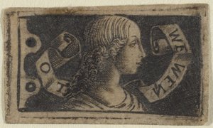 Cabeça de uma garota com cabelo encaracolado de Francesco Francia