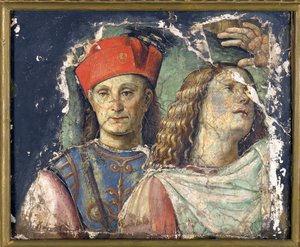 Duas cabeças masculinas por França, Francesco (1450-1517). Fresco, c. 1500, Galeria Nacional de Imagens de Bolonha