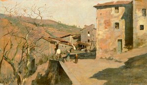 Montagnana por Francesco Gioli (1846-1922), óleo sobre painel