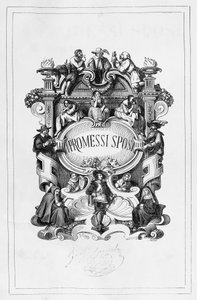 The Betrothed, página de título de Francesco Gonin (1808-1889) para a edição de 1840-1842 do romance de Alessandro Manzoni (1785-1873), Itália