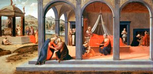 Uma cena de São João Bapiste, detalhe, c1500-1540 de Francesco Granacci