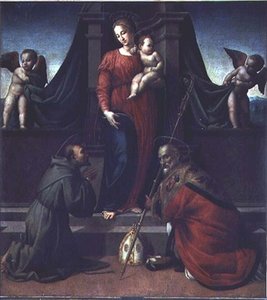 Madonna e Criança com São Francisco e São Zenobius de Francesco Granacci