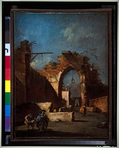 Um par de Capriccio de Francesco Guardi
