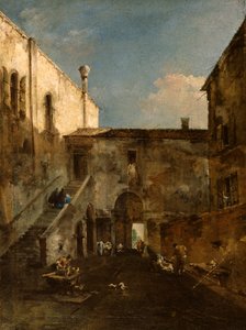Um pátio veneziano de Francesco Guardi