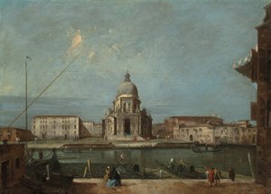 Vista do Grande Canal, Veneza, com a igreja de Santa Maria della Salute de Francesco Guardi