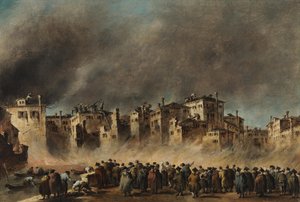 O incêndio no bairro de San Marcuola de Francesco Guardi