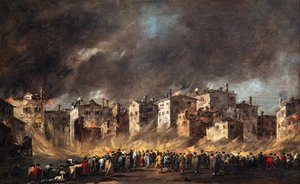 Incêndio nos armazéns de óleo em San Marcuola de Francesco Guardi