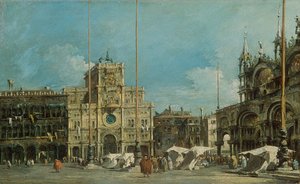 Alemão: Der Uhrturm am Markusplatz A Torre do Relógio na Praça de São Marcos de Francesco Guardi