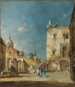 Vista imaginária de uma praça ou campo veneziano, c.1780 de Francesco Guardi