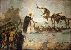 Milagre de um Santo Dominicano - O Milagre de um Santo Dominicano (São Gonçalo de Amarante?) - Francesco Guardi (1712-1793). Óleo sobre tela de Francesco Guardi