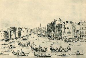 Regata no Grande Canal, Veneza, meados do século XVIII, 1943. de Francesco Guardi
