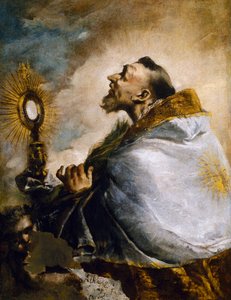 Santo em adoração à Santa Eucaristia ou São Norberto em êxtase de Francesco Guardi