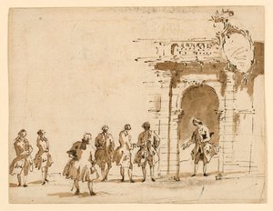 Esboço para uma recepção no Palazzo Surian de Francesco Guardi