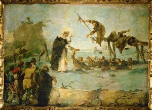 O Milagre de um Santo Dominicano (óleo sobre tela) de Francesco Guardi