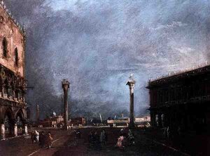 A Piazzetta di San Marco em Veneza (óleo sobre tela) de Francesco Guardi