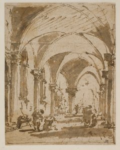 A arcada do Palácio Ducal em direção à Piazzetta de Francesco Guardi