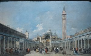 A festa da Ascensão na praça de São Marcos, c.1775 (óleo sobre tela) de Francesco Guardi