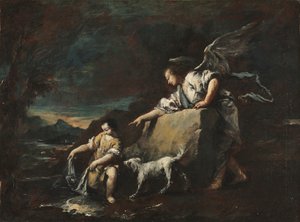 Tobias e o anjo, década de 1750. de Francesco Guardi