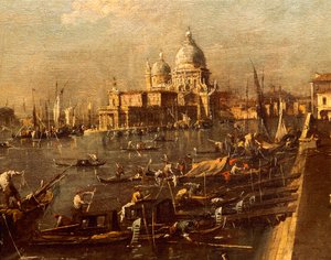 Vista de Molo em direcção a Santa Maria della Salute de Francesco Guardi