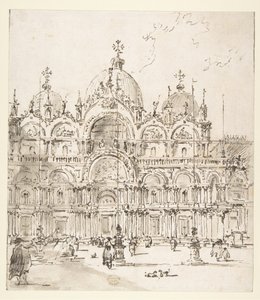 Vista da praça com a Basílica de São Marcos de Francesco Guardi