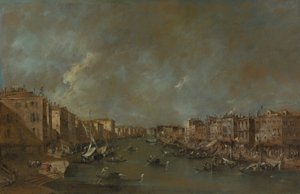 Vista do Grande Canal da Ponte di Rialto de Francesco Guardi
