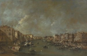 Vista do Grande Canal da Ponte di Rialto, após 1775 de Francesco Guardi