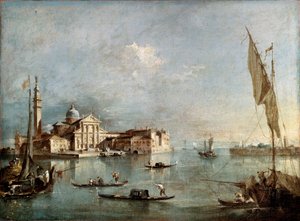 Vista da ilha de San Giorgio Maggiore, entre 1765 e 1775. de Francesco Guardi