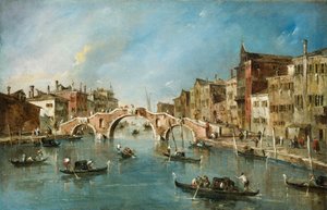 Vista do Canal de Cannaregio, Veneza de Francesco Guardi
