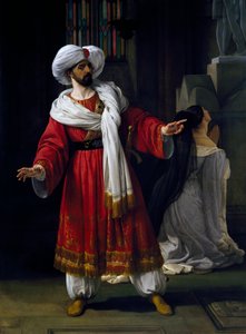 Giovanni David (1790-1864) em papel de Alexandre no melodrama árabe na Gália por Giovanni Papini (1796-1867) de Francesco Hayez