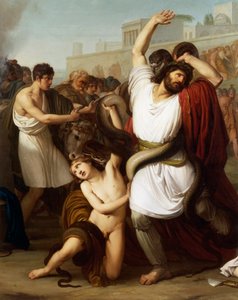 Itália, Milão, Pintura do padre troyano Laocoon, detalhe de Francesco Hayez