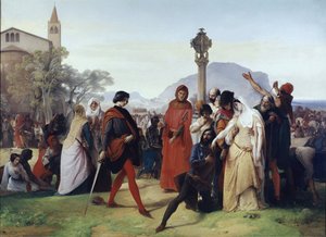 Vésperas Sicilianas: Terça-feira de Páscoa - Os massacres dos sicilianos na França, 31 de março de Francesco Hayez