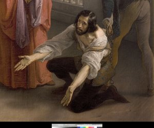 O último encontro entre Jacopo Foscari e sua família antes de ser exilado, 1838-40 de Francesco Hayez