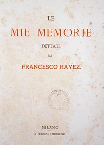 Página de título de Minhas Memórias de Francesco Hayez