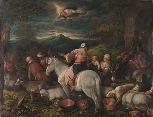 Abraham abandona Haran de Francesco II Bassano (attributed to)