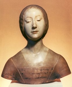Isabella di Aragona (1470-1524) Princesa de Nápoles, 1488 (mármore parcialmente pigmentado)
