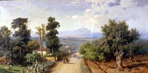 Os arredores de Palermo. Pintura de Francesco Lojacono (1841 - 1915) de Francesco Lojacono