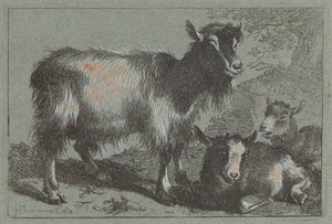 Cabra e dois filhos, 1758. de Francesco Londonio