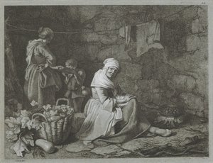 Casa de campo interior
Cenas de pastores (título da série) de Francesco Londonio