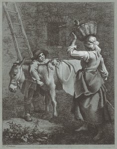 Shepherd Boy Falando com uma Rapariga de Fazenda, 1764. de Francesco Londonio