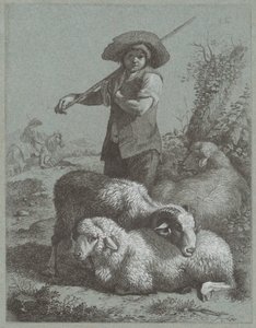 Menino pastor com ovelhas, 1764. de Francesco Londonio