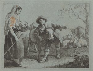 Shepherd Pointing Out the Direction to a Shepherdess, 1762. de Francesco Londonio